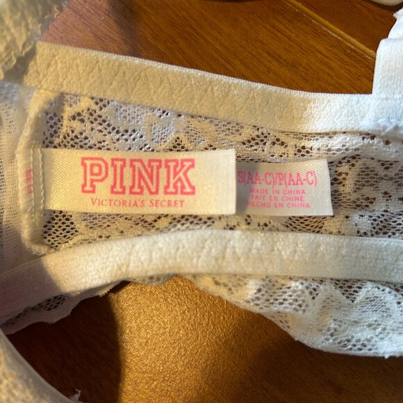 PINK White Lace Push-Up Bralette! - Picture 5 of 6